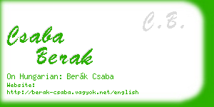 csaba berak business card